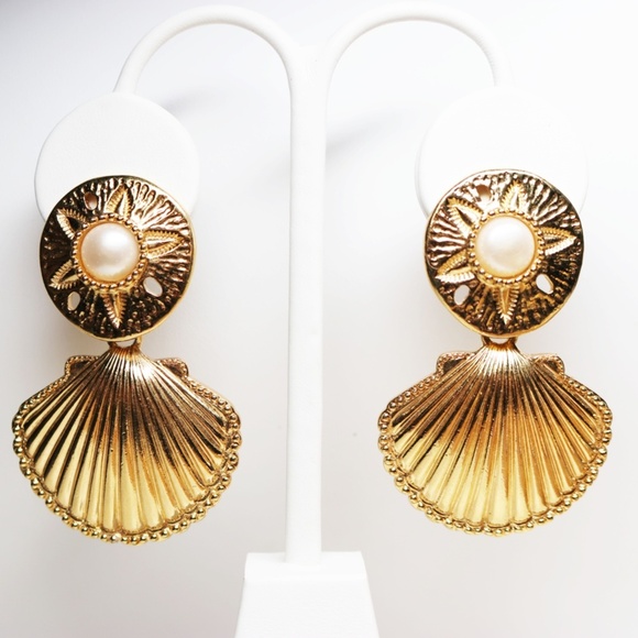 1992 KENNETH JAY LANE for AVON Royal Sea Earrings - Picture 4 of 8